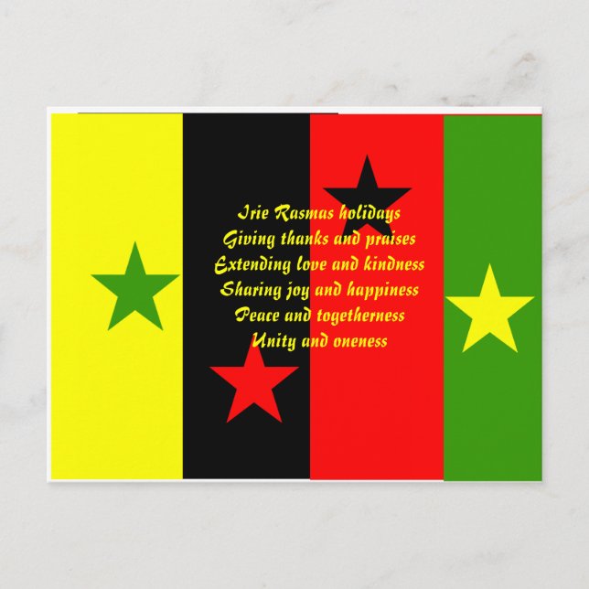 cartes postales de noël rasta-irie rasmas (Devant)