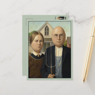 Cartes postales de parodie American Gothic Egghead