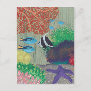 Cartes postales de peinture de poissons tropicaux