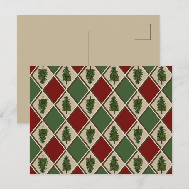 Cartes postales de pins et arlequin (Devant / Derrière)