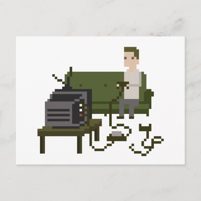 Cartes postales de pixel art de joueur (Devant)