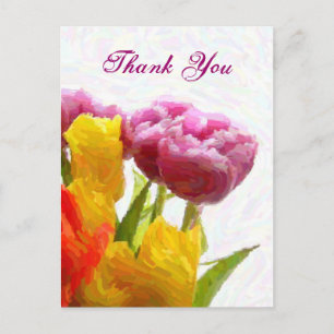 Cartes postales de remerciement aux tulipes violet