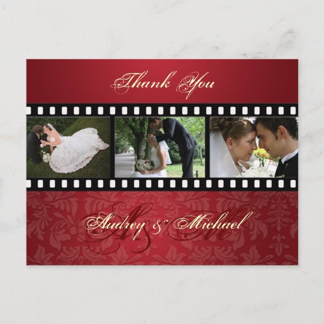 Cartes postales de remerciement Crushed Red Velvet (Devant)