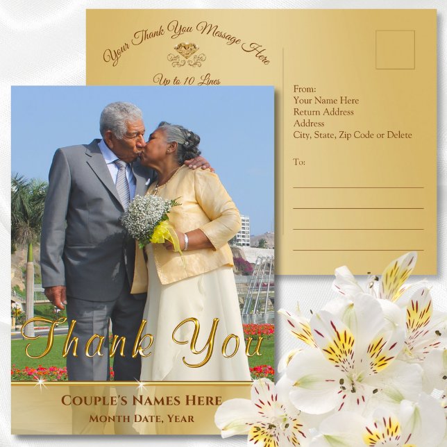 Cartes postales de remerciement de photo bon march (Cheap photo thank you postcards for Anniversary, Wedding, Birthday or any occasion. Photo thank yous)