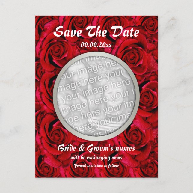 Cartes postales de roses rouges modèle personnalis (Devant)