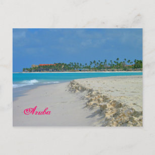 Cartes postales de sable et de surf d'Aruba