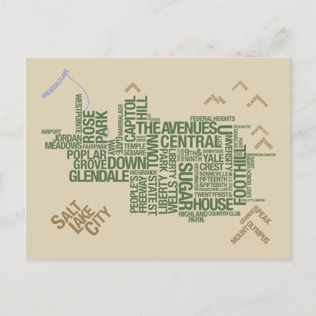 Cartes postales de Salt Lake City : Vert Wasatch (Devant)