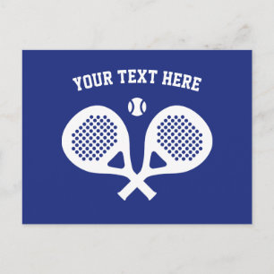 Cartes postales de tennis padel à raquettes croisé