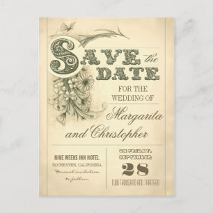 Cartes postales de typographie vintage antique pou
