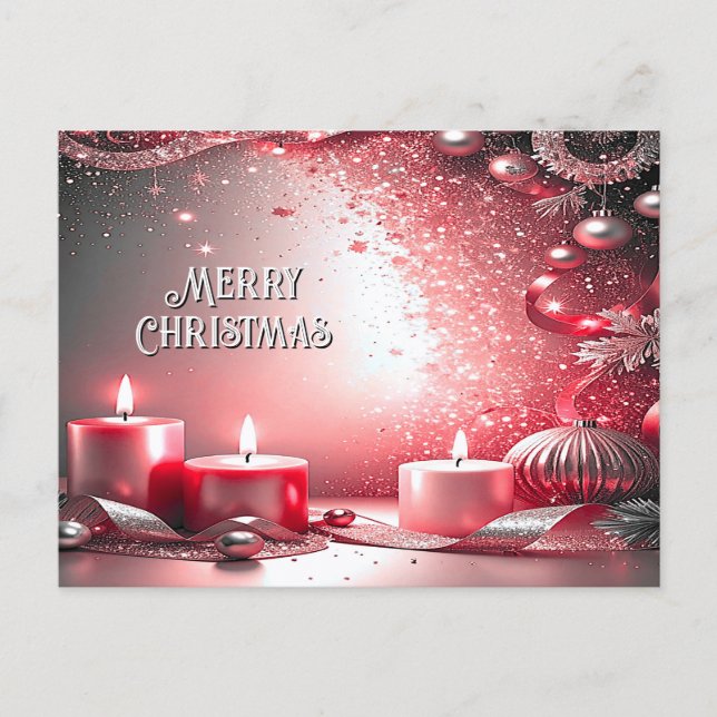 Cartes postales de vacances décoratives bougies ro (Devant)