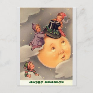 Cartes postales de vacances : Lune Whimsical Vinta