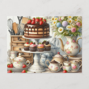 Cartes postales de vaisselle de cuisine vintage gâ