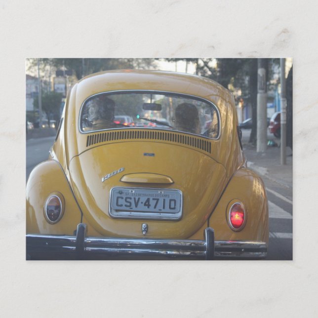 Cartes postales de voiture Vintage Bug Jaune (Devant)