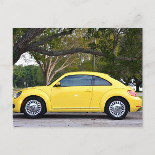 Cartes postales de voiture Vintage Bug Jaune