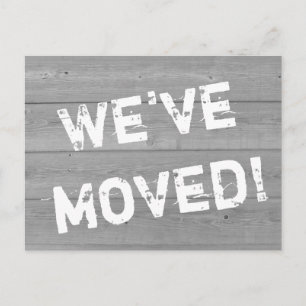 Cartes postales déménagement à l'aspect bois distr
