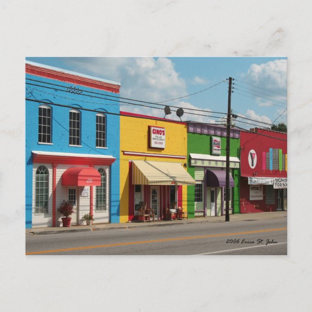 Cartes postales des bâtiments colorés (Devant)