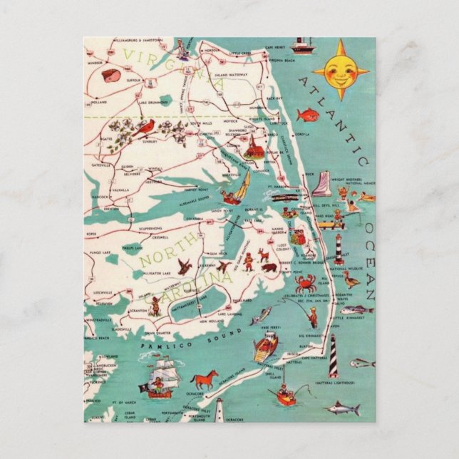 Cartes postales des plages de Outer Banks (Devant)