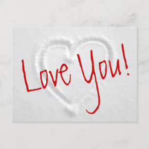 Cartes postales d'hiver romantiques avec coeur tir