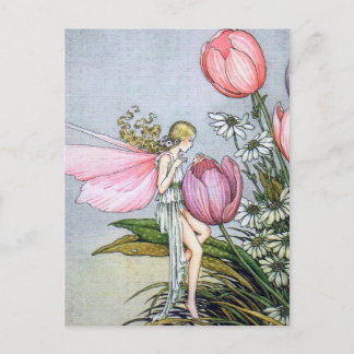 Cartes postales d'illustration vintage de tulipes