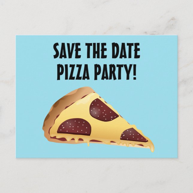 Cartes postales d'invitation à une soirée pizza SA (Devant)