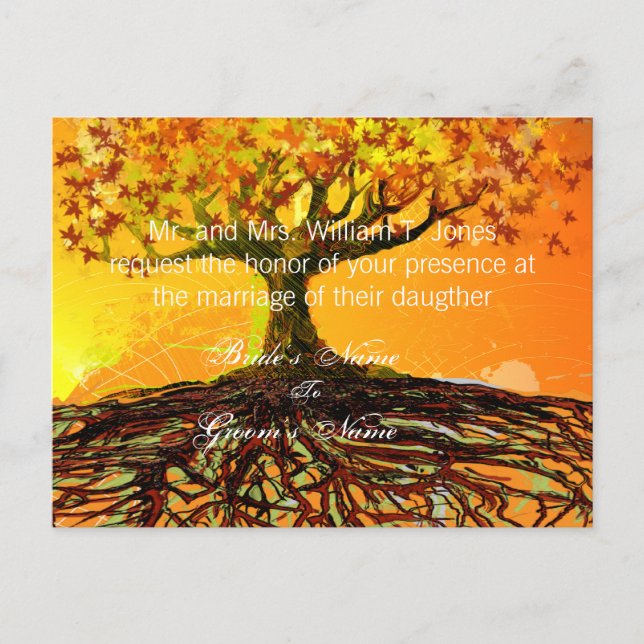 Cartes postales d'invitation de mariage bon marché (Devant)