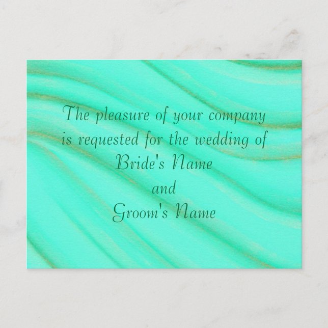 Cartes postales d'invitation de mariage Green et G (Devant)