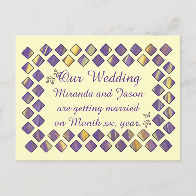 Cartes postales d'invitation Papillons Diamants Ja (Devant)