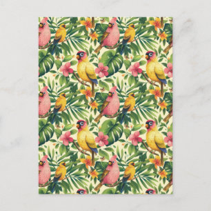 Cartes postales d'oiseaux et de papillons tropicau
