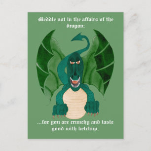 Cartes postales dragon amusantes