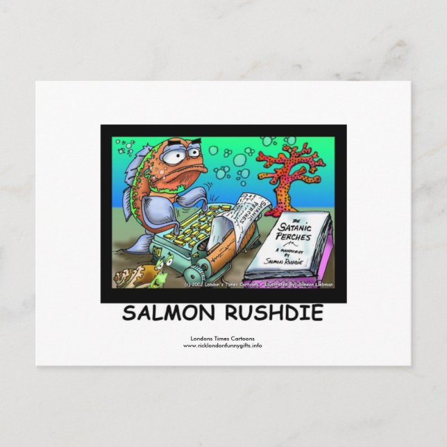 Cartes Postales Drôles de Salman Rushdie sur les P (Devant)