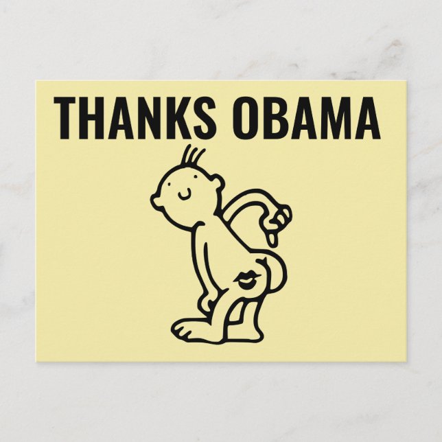 CARTES POSTALES DRÔLES MERCI OBAMA (Devant)