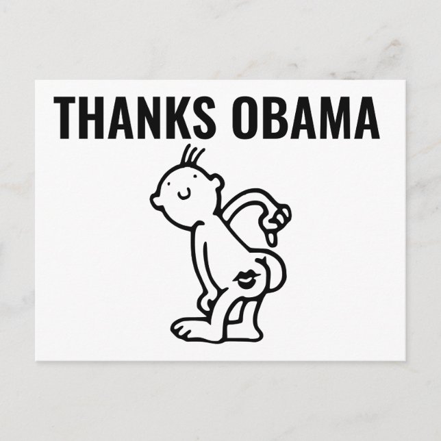 CARTES POSTALES DRÔLES MERCI OBAMA (Devant)
