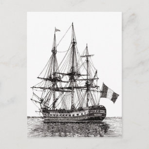 Cartes postales du "Grand Navire Hermione sur la r