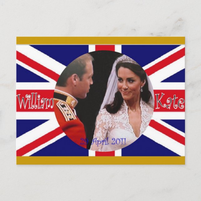 Cartes postales du Mariage William et Kate Royal (Devant)