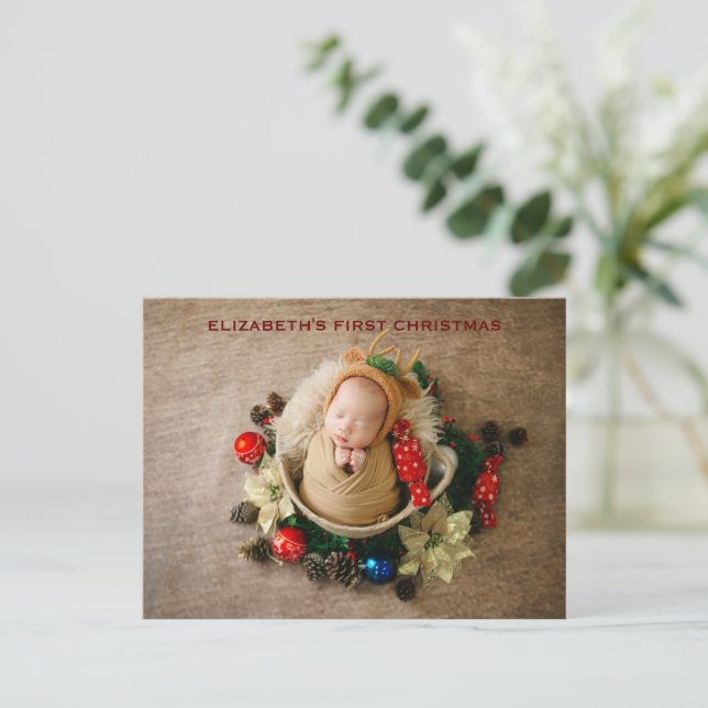 Cartes postales du Nouvel An avec une photo de vot (Debout devant)