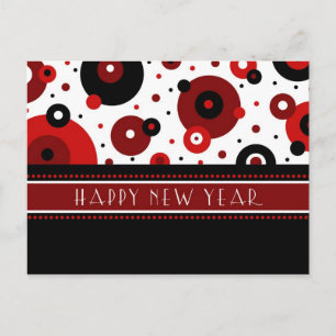 Cartes postales du Nouvel An Retro Circles