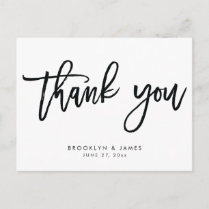 Cartes postales élégantes en Merci Mariage blanc