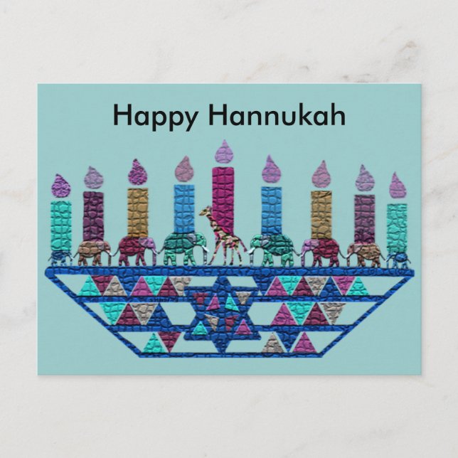 Cartes postales Elephant Star Menorah (Devant)