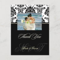 Cartes postales en Merci Damas noir + blanc,