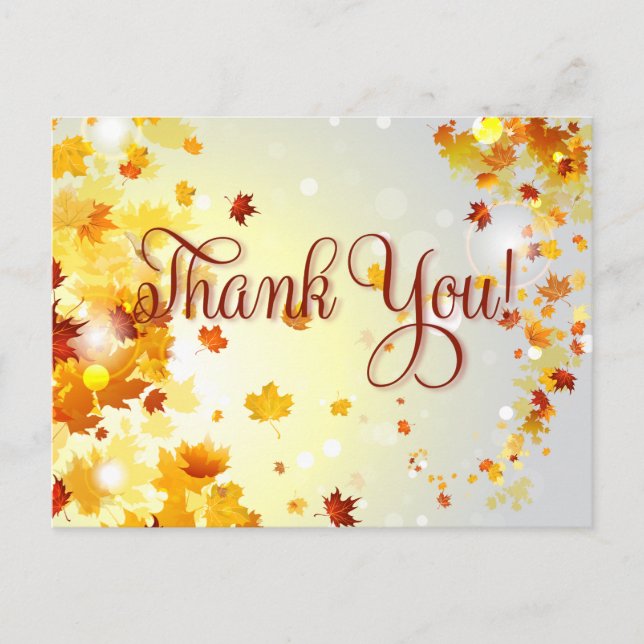Cartes postales en Merci d'automne coloré Feuilles (Devant)