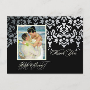 Cartes postales en Merci de dentelle ivoire Damask