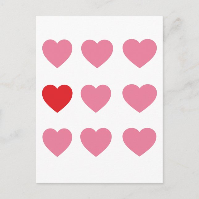 Cartes postales en rose et rouge (Devant)