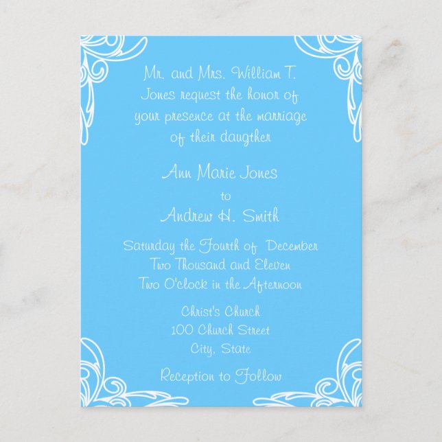 Cartes postales Faire-part de mariage bon marché (Devant)