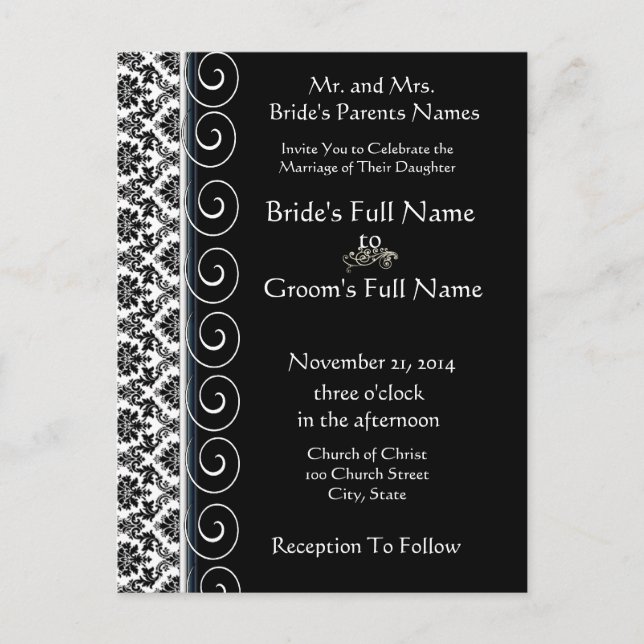 Cartes postales Faire-part de mariage bon marché (Devant)