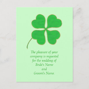 Cartes postales Faire-part de mariage or Shamrock 
