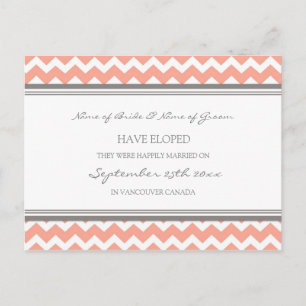 Cartes postales Faire-part Elopement Gris corail