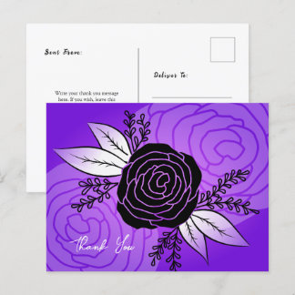 Cartes Postales Fleurs Violettes, Style Silhouette