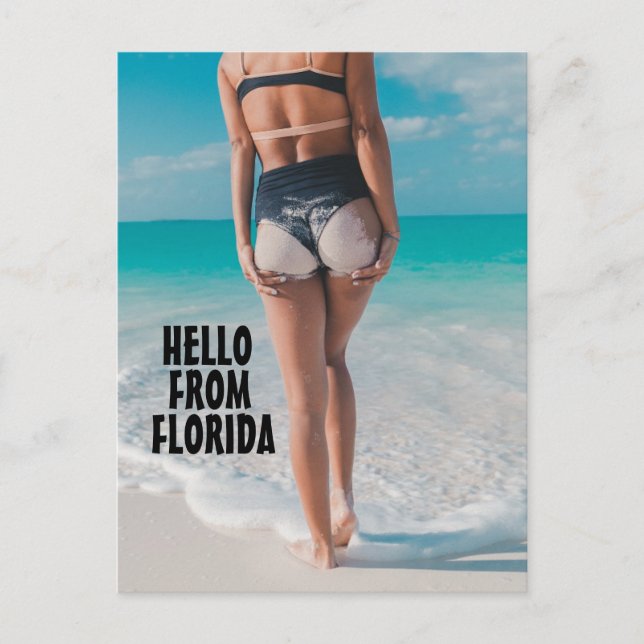CARTES POSTALES FLORIDES DE BEACH GIRL BIKINI (Devant)