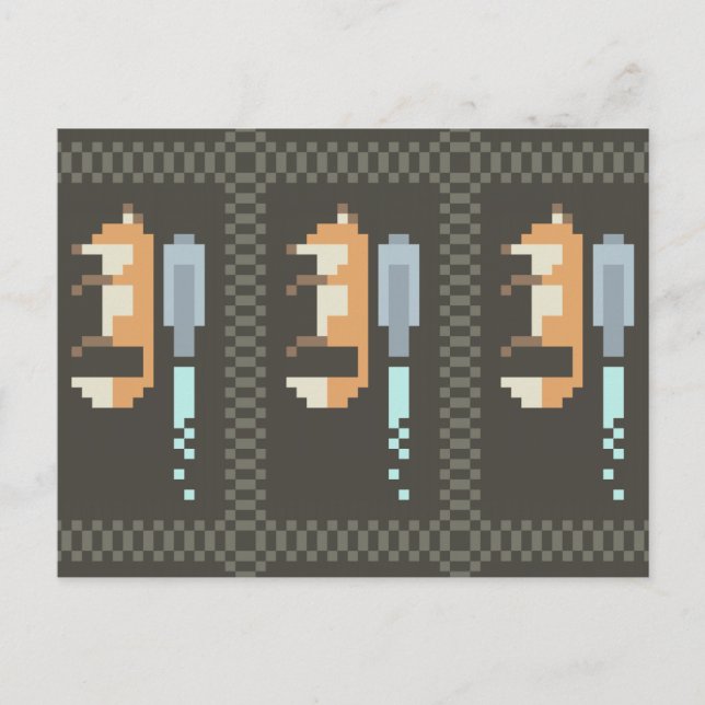 Cartes postales Fox Jetpack Pixel Art (Devant)