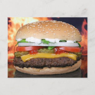 CARTES POSTALES FUNNY HAMBURGER CHEESEBURGER
